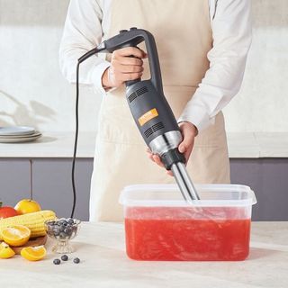 Batidora de Inmersión Comercial, Mezclador de Mano Pesado de 350W, Mezclador de Velocidad Variable Sin Escalas de 10 pulgadas con Cuchilla de Acero Inoxidable, Mezclador Portátil Multiusos para So...