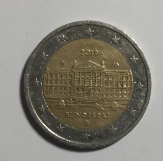 Moneta 2 Euro Commemorativa Germania 2019