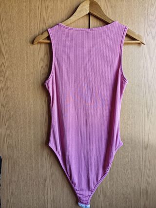 Body SHEIN Malha Canelada Rosa