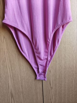 Body SHEIN Malha Canelada Rosa