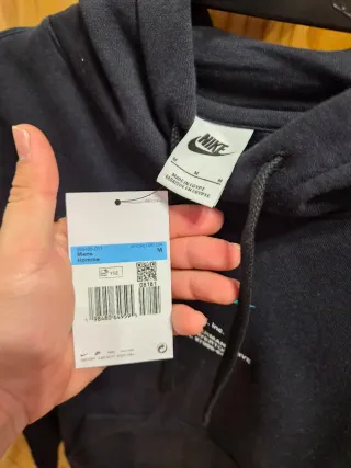 Sudadera Nike Negra con Logo Azul