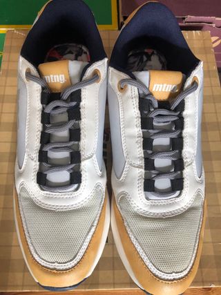 Zapatillas Mustang Mujer Blancas y Amarillas