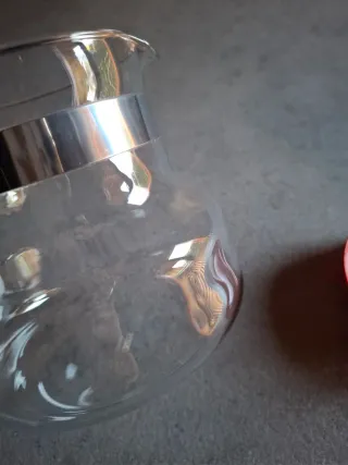 Caraffa brocca teiera Pyrex vetro rosso nuova