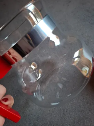 Caraffa brocca teiera Pyrex vetro rosso nuova