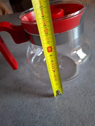 Caraffa brocca teiera Pyrex vetro rosso nuova