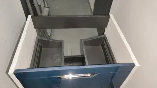 Mueble de baño 3 cajones azul y blanco 60x45cm