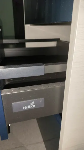 Mueble de baño 3 cajones azul y blanco 60x45cm