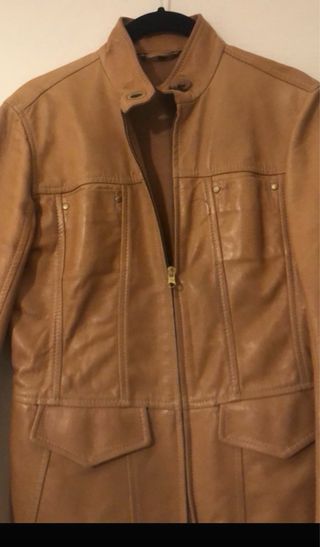 Giacca in pelle marrone