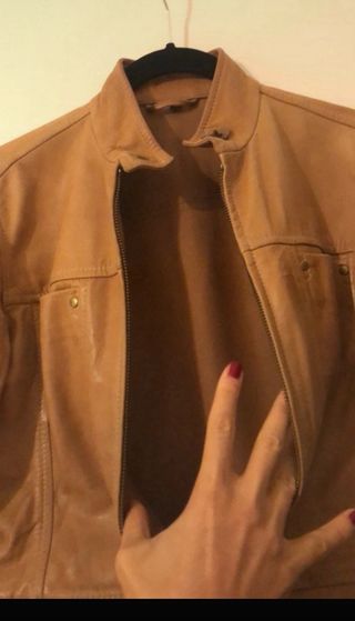 Giacca in pelle marrone