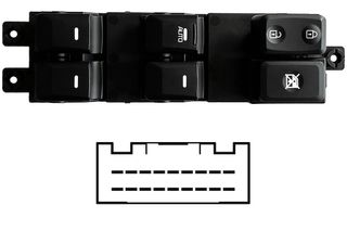 Interruptor Puerta Delantera Izquierda (4 Botones) 18Pin para Kia PICANTO 2011