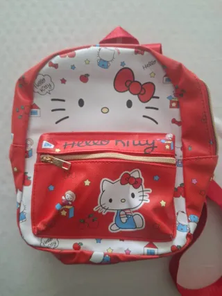 Mochila Hello Kitty Niña Roja y Blanca