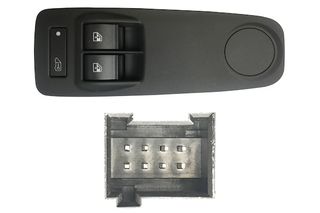 Interruptor Completo Puerta Delantero Izquierdo+ Bloqueo Puerta (Logo Furgo) (2 Botones ) 8 Pins para Citroen JUMPER 2006, Fiat DUCATO 2006 y Peugeot BOXER 2006
