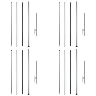 Kit de Poste de Bandera de Plumas, 4 Paquetes de Poste de Bandera Swooper de 16.3 pies, Postes de Bandera para Publicidad de Negocios al Aire Libre, con Estacas de Tierra y una Bolsa de Transporte...