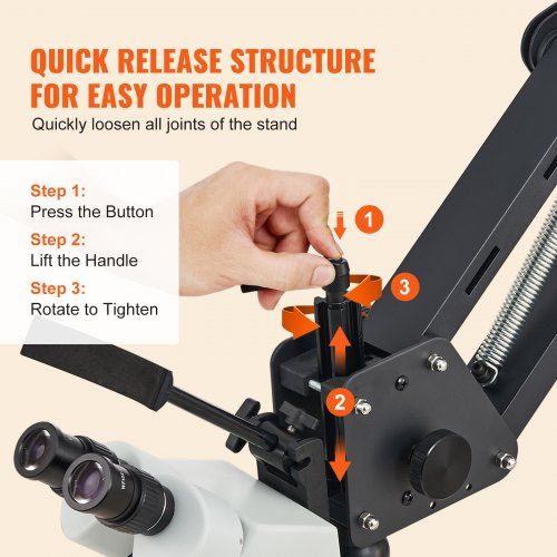 Microscópio Multidirecional com Suporte de Mola, Microscópio de Joalheria 7X-45X, Suporte de Micro Joalheria com Luz LED de Anel USB Integrada, Microscópio para Incrustação de Joias