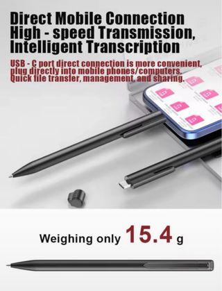 Bolígrafo Grabador de Voz Negro