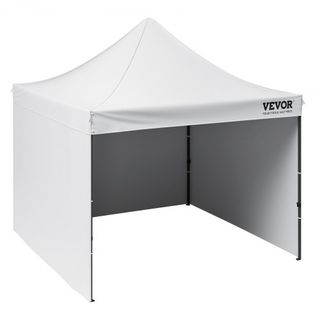 Carpa Plegable para Exterior Gazebo 304.8 x 304.8cm con Paredes Laterales y Bolsa Blanca