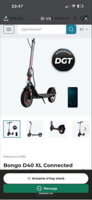 Patinete eléctrico Cecotec Bongo D40 XL