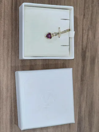 Collar Swarovski Corazón Rosa y Dorado