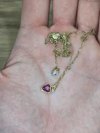 Collar Swarovski Corazón Rosa y Dorado