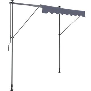 Toldo Retráctil Manual, Toldo Retráctil para Patio Exterior de 118" con Refugio Solar, Toldo Ajustable para Puerta de Patio y Ventana con Cortina de Sombra de 39" para Jardín, Patio, Balcón