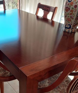 MesaComedorExtensibleMADERA maciza(160-260)+sillas
