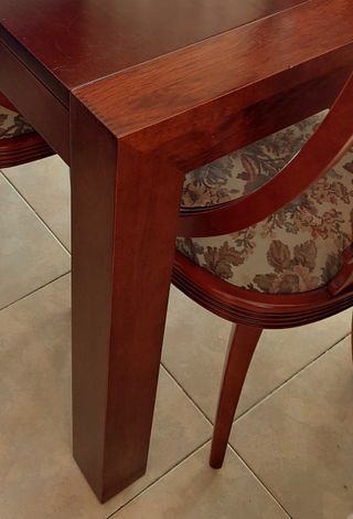 MesaComedorExtensibleMADERA maciza(160-260)+sillas