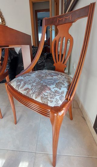 MesaComedorExtensibleMADERA maciza(160-260)+sillas