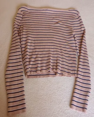 Top rayas beige y negro H&M