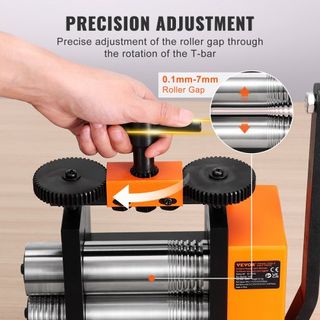 Fresadora, Máquina de Fresado de Joyería de 3"/76 mm, Relación de Engranaje 1:2, Fresadora Multifuncional 3 en 1, Grosor de Prensado de 0.1-7mm para Hacer Hojas de Joyería de Metal, Alambre Cuadra...