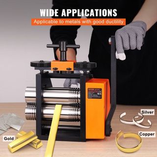 Fresadora, Máquina de Fresado de Joyería de 3"/76 mm, Relación de Engranaje 1:2, Fresadora Multifuncional 3 en 1, Grosor de Prensado de 0.1-7mm para Hacer Hojas de Joyería de Metal, Alambre Cuadra...