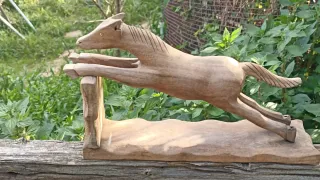 Fermalibri Cavalli in Legno Intagliato