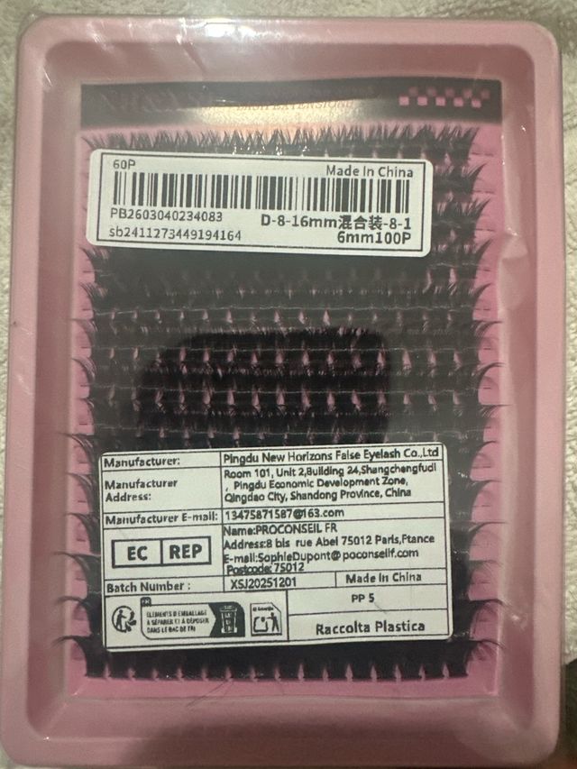 NH&XSJ Pestañas Postizas 6mm 100P