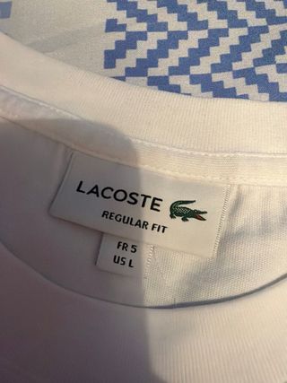 Camiseta Lacoste Blanca y Turquesa