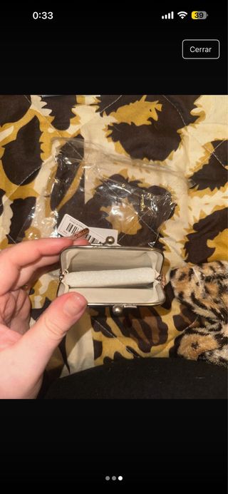 Monedero leopardo rosa y dorado