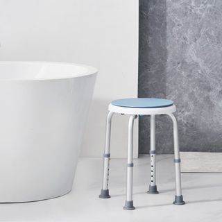 Silla de Ducha Giratoria 360 Grados, Taburete de Ducha de Altura Ajustable, Silla de Baño para Ducha o Bañera, Asiento de Banco Antideslizante para Ancianos, Discapacitados y Personas con Movilida...