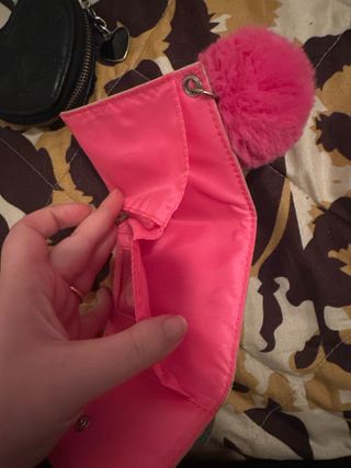 Cartera de conejo brillante plateada