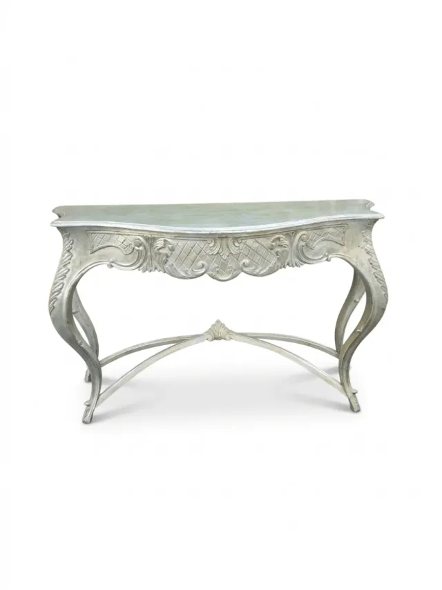 Consola estilo Luis XV beige y dorada