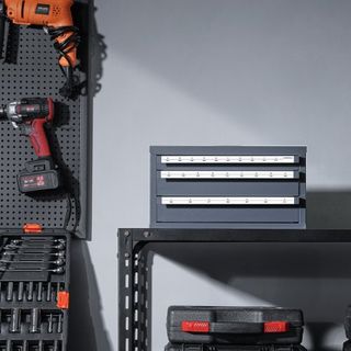 Gabinete Dispensador de Brocas, Gabinete Organizador de Brocas de Tres Cajones de A a Z, Gabinete Organizador de Dispensador de Brocas de Acero con Etiquetas, Dispensador de Brocas Apilable para A...