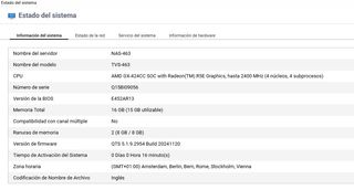 Servidor NAS QNAP TVS-463 RAM: 16 GB