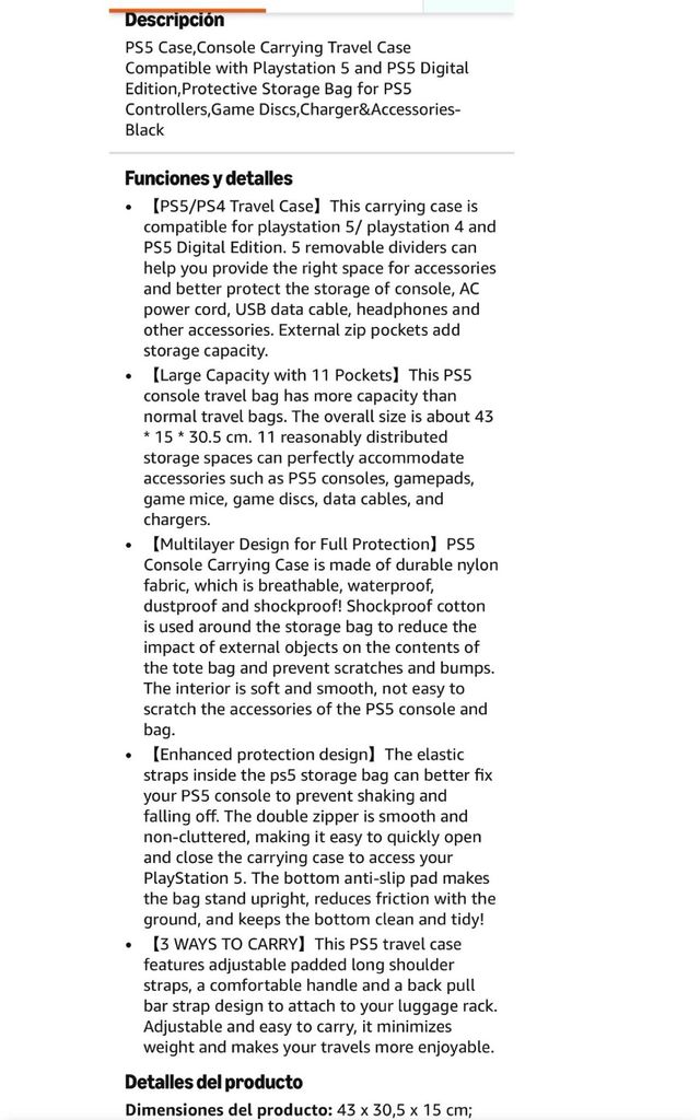 Estuche para PS5/PS4 mandos, auriculares,juegos...