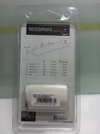 Mensola in vetro Bolis con supporti