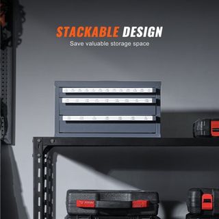 Gabinete Dispensador de Brocas, Gabinete Organizador de Brocas de Tres Cajones para 1.59 mm a 12.7 mm, Gabinete Organizador de Acero para Dispensador de Brocas con Etiquetas, Dispensador Apilable ...