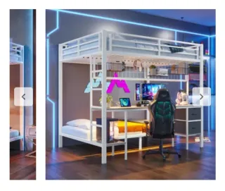 Cama alta litera con escritorio urje vender.