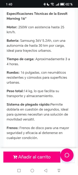 Eovolt Morning impecable FACTURA