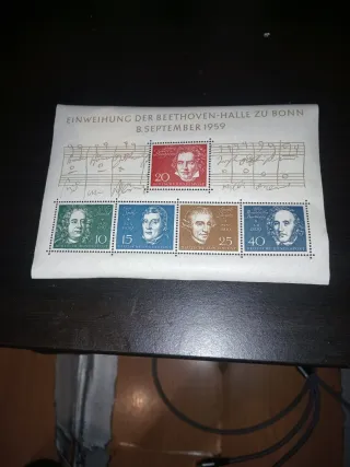 Sellos Conmemorativos Beethoven-Halle Bonn 1959