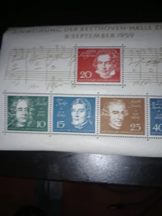 Sellos Conmemorativos Beethoven-Halle Bonn 1959