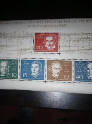 Sellos Conmemorativos Beethoven-Halle Bonn 1959