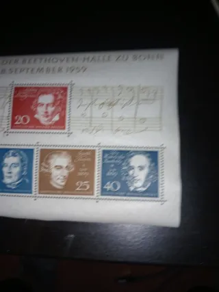 Sellos Conmemorativos Beethoven-Halle Bonn 1959