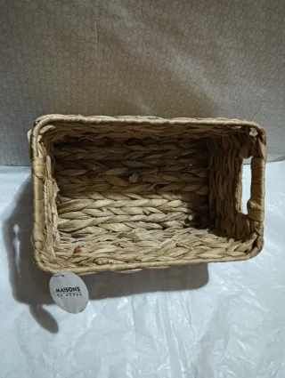 Cesta Mimbre MAISONS DU MONDE Beige Nueva