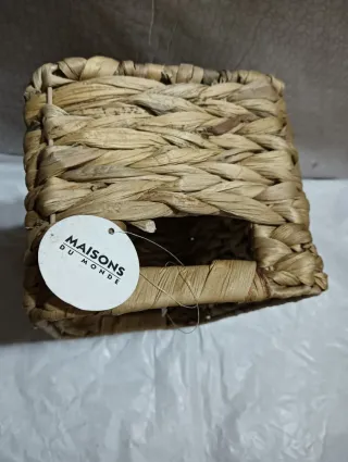 Cesta Mimbre MAISONS DU MONDE Beige Nueva